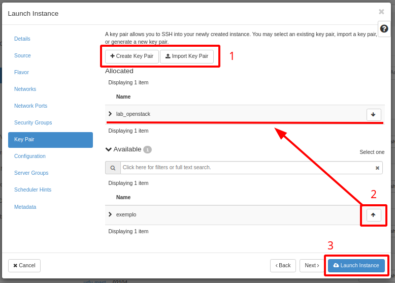 Painel da NNumbers Cloud, Instâncias computacionais: agora temos o mínimo necessário para iniciar