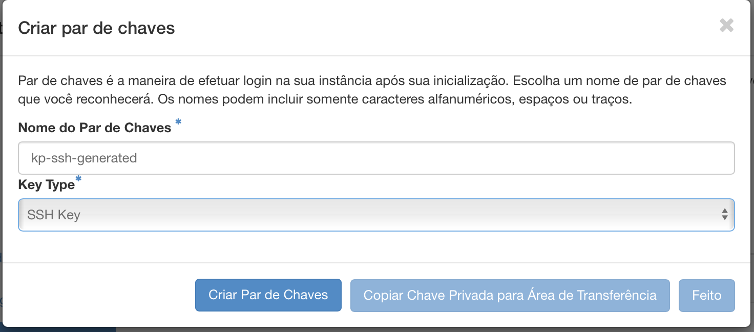 Criar par de chaves