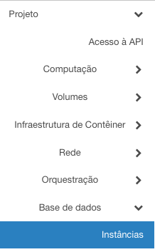 NNumbers Cloud console, Databases: in the left menu, click Databases and then Instances