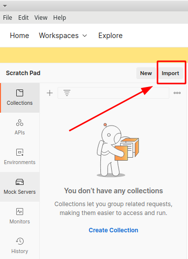 NNumbers Cloud console, Volumes: to import the backup collection, click Import