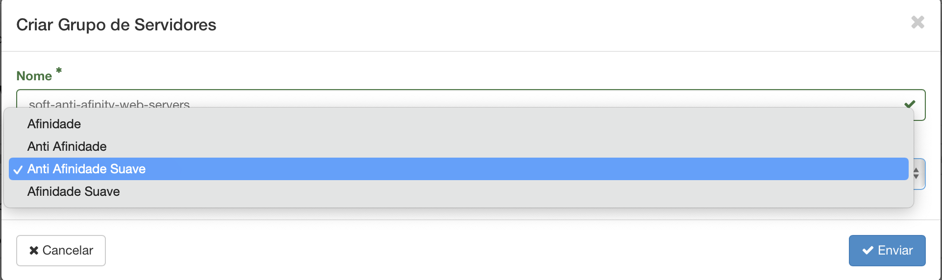 NNumbers Cloud console, Server groups: affinity policies are typically used by