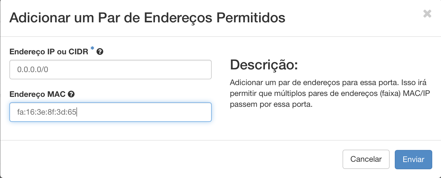 NNumbers Cloud console, Networks: enter the MAC address