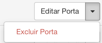 Painel da NNumbers Cloud, Redes: para excluir uma porta, pode-se tanto pelo botão 🔽 ao lado da caixa Editar